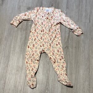Charming Floral Kids Footie Pajama